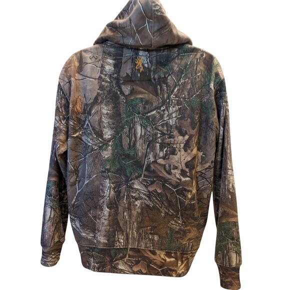 Browning Camo Hoodie Mens Large Pullover Hunting Sweatshirt Realtree Pattern - Picture 6 of 16